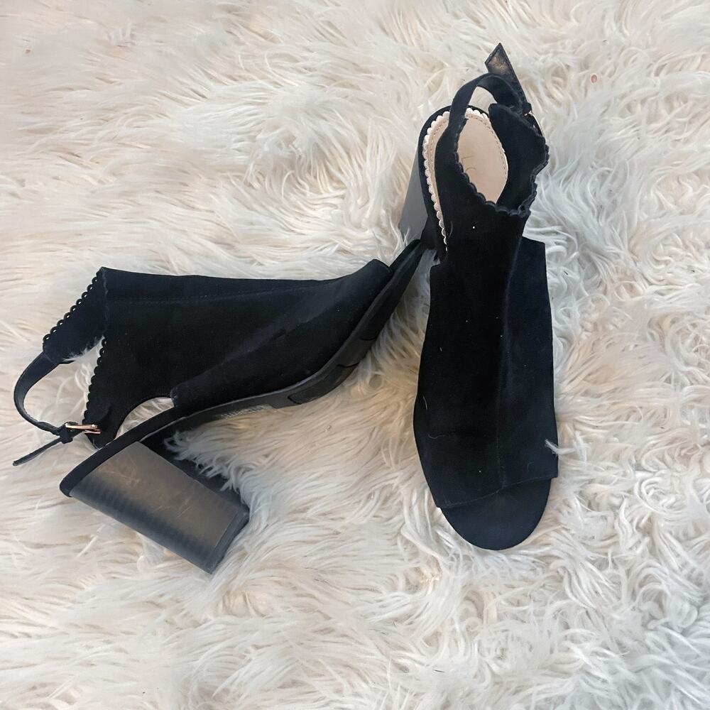 LC Lauren Conrad Sunstone Black Sling Back Heeled Booties Women's Size 9.5 - Picture 10 of 13
